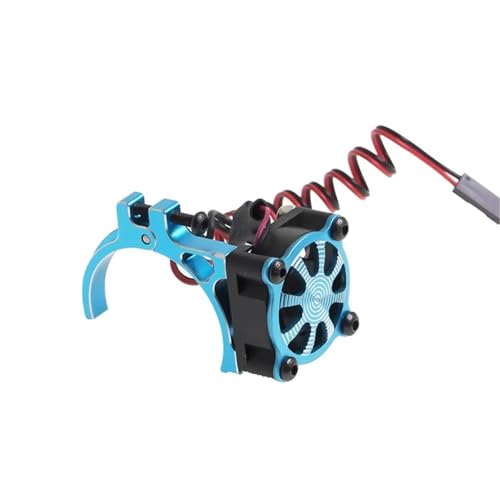 MKIUYVD RC Spielzeugautoteile Kompatibel Mit TRX4 Für SCX10 1/10 RC-Car RC-Car 36-mm-Motorkühlkörper-Lüfter Mit Thermosensor-Klemme Kühler Für 540 550 3650 Motor(Blue) von MKIUYVD