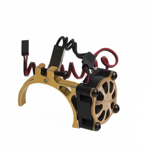 MKIUYVD RC Spielzeugautoteile Kompatibel Mit TRX4 Für SCX10 1/10 RC-Car RC-Car 36-mm-Motorkühlkörper-Lüfter Mit Thermosensor-Klemme Kühler Für 540 550 3650 Motor(Yellow) von MKIUYVD