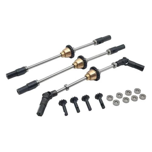 MKIUYVD RC Spielzeugautoteile Kompatibel Mit WPL C14 C24 C34 B14 B24 B16 D12 Metalldifferential Vorne Mitte Hinterachse Stahlgetriebe Antriebswelle 1/16 rc Cars Upgrade-Teile(3pcs) von MKIUYVD