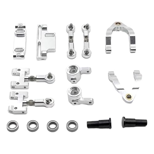 MKIUYVD RC Spielzeugautoteile Kompatibel Mit WPL Für D12 1/10 RC-Autozubehör, Ersatzteile, RC-Upgrade-Teil, 1 Stück Lenknabenträger Aus Aluminiumlegierung(Silver) von MKIUYVD