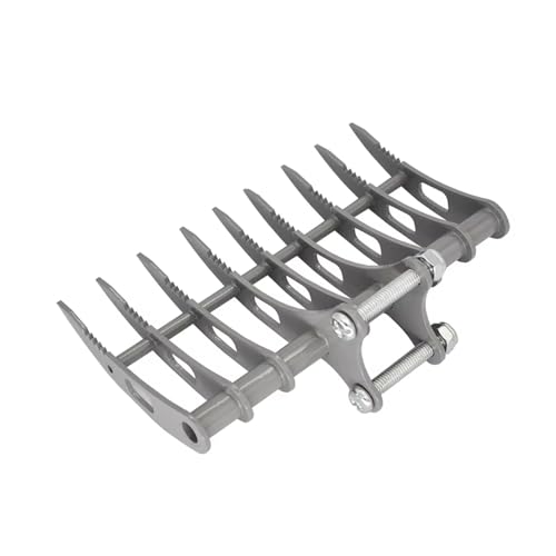 MKIUYVD RC Spielzeugautoteile Kompatibel mit EC160 E111 Double E E010 Metalleimer, elektrische Winde, Ripper, Schnellkupplung, RC-Bagger für Modell-Upgrade-Teile(Rake Bucket) von MKIUYVD