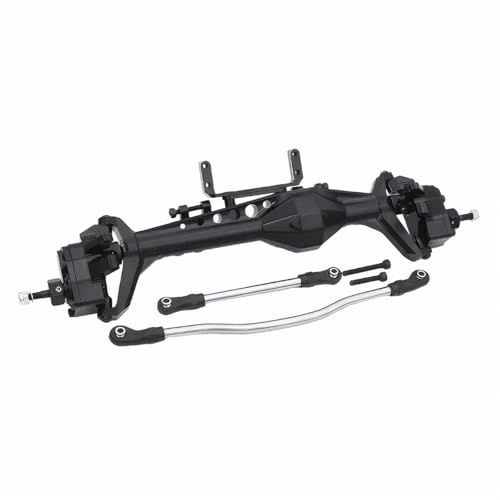 RC-Achsen-Komplettset Für Axial Für Capra AXI03004 Für LCG 1/10 RC Crawler Auto Upgrade Teile Aluminium Legierung Vorne Hinten Portal Achse Mit Servo Halterungen(Black,Front Axle) von MKIUYVD