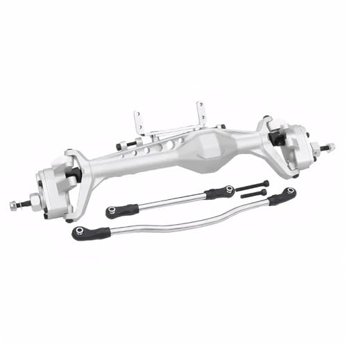 RC-Achsen-Komplettset Für Axial Für Capra AXI03004 Für LCG 1/10 RC Crawler Auto Upgrade Teile Aluminium Legierung Vorne Hinten Portal Achse Mit Servo Halterungen(Silver,Front Axle) von MKIUYVD