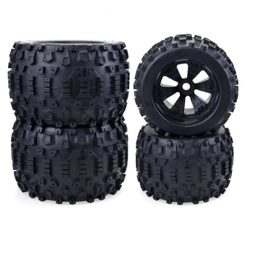 RC Reifen Für ARRMA Für Traxxas 4PCS 1/8 Räder Reifen 170mm 165mm Reifen Rad 17mm Sechskantnabe Gummischwamm Für 1/8 RC Auto LKW Buggy(170 * 103) von MKIUYVD
