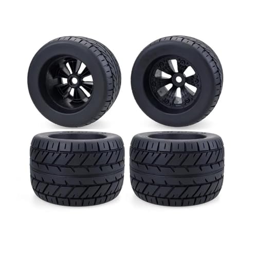 RC Reifen Für ARRMA Für Traxxas 4PCS Räder Reifen 170mm 165mm Reifen Rad 17mm Sechskantnabe Gummi Kunststoff Reifen 1/8 RC Auto LKW Buggy(165 * 104) von MKIUYVD