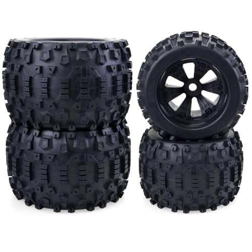 RC Reifen Für ARRMA Für Traxxas 4PCS Räder Reifen 170mm 165mm Reifen Rad 17mm Sechskantnabe Gummi Kunststoff Reifen 1/8 RC Auto LKW Buggy(170 * 103) von MKIUYVD
