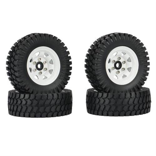 RC Reifen Für Axial Für Jr 90069 D90 TF2 Für Tamiya LC70 Für MST 4PCS 1,55 Metall Beadlock Felge Reifen Set Für 1/10 RC Crawler Auto von MKIUYVD