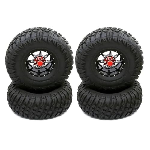 RC Reifen Für Axial Für SCX10 90046 AXI03007 Für Traxxas TRX-4 4-teiliges 1,9 Beadlock-Radfelgen-Gummireifen-Set Für 1/10 RC Crawler Car von MKIUYVD