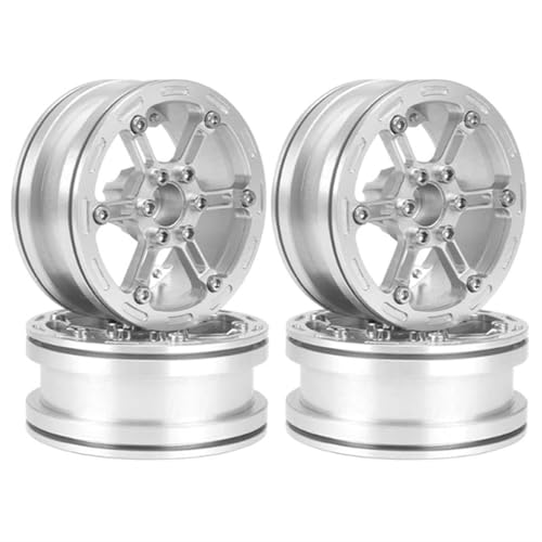 RC Reifen Für Axial Für SCX10 Für Wraith Für Capra RR10 Für Traxxas TRX4 2,2 Metall Beadlock Felge Nabe Für 1/10 RC Crawler Auto(White) von MKIUYVD
