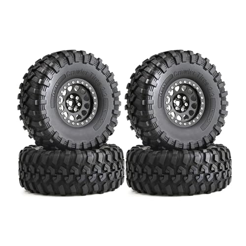 RC Reifen Für Axial SCX10 Für Wraith Für Capra Für Traxxas TRX4 D90 1/10 RC Crawler Car 4 STK. 135 Mm Metall 2.2 Beadlock Felgenreifensatz(Black) von MKIUYVD