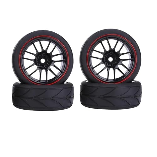 RC Reifen Für Redcat Für HPI Für Tamiya Für HSP 144001 94123 94122 4 Stück 65 Mm 1/10 On Road Reifen Räder Felgen 12 Mm Sechskantnabe RC Autoreifen von MKIUYVD