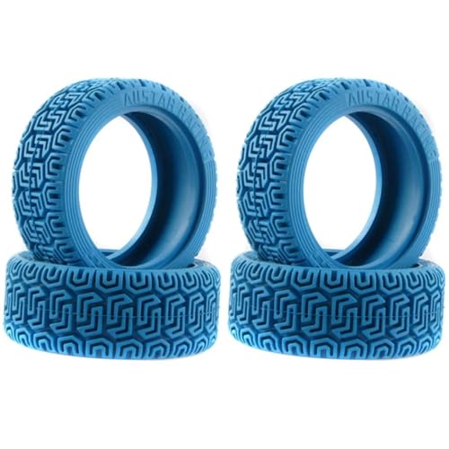 RC Reifen Für Sakura, Für Traxxas, Für HSP, Für Tamiya, Für HPI, 4 Stück, 68 Mm, 1/10 RC On-Road Drift Touring Car Gummireifen Radreifen(Blue) von MKIUYVD
