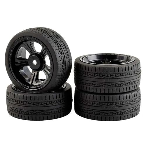 RC Reifen Für Tamiya Für TT01 TT02 XV01 TA06 Für HPI Für WR8 Für Kyosho HSP 64 Mm 1/10 RC Autoreifen Auf Road Touring Drift Car Reifenrad(Black,B) von MKIUYVD