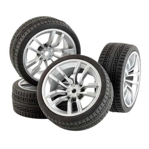 RC Reifen Für Tamiya Für TT01 TT02 XV01 TA06 Für HPI Für WR8 Für Kyosho HSP 64 Mm 1/10 RC Autoreifen Auf Road Touring Drift Car Reifenrad(White,A) von MKIUYVD