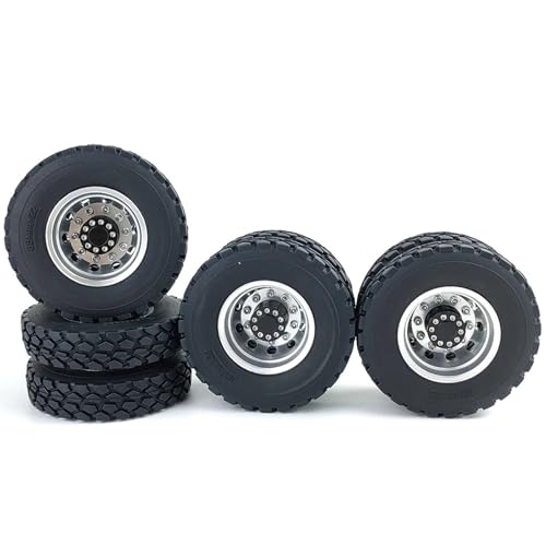 RC Reifen Für Tamiya Hinterradreifensatz Metallfelge 22-25 Mm Gummireifen Für RC-Sattelschlepper-Autoteile Im Maßstab 1/14 von MKIUYVD