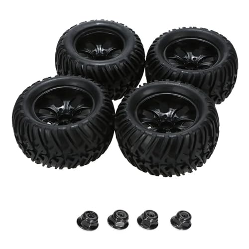 RC Reifen Für Trxs Für Himoto Für HSP Für HPI 4 Stück 125 Mm Gummi 1/10 RC Autoreifen Und Felgen 12 Mm Sechskant 4 Mm Sicherungsmuttern RC Autoreifen von MKIUYVD