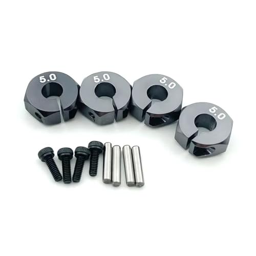 RC Spielzeugautoteile Für HSP Für Tamiya SCX10 Für Slash, 4 Stück, 5/6/7mm Dickes Rad, Sechskant, 12mm Antriebsnaben Mit Stiften, Schrauben Für RC-Auto-Crawler-Trucks(Gray,5mm) von MKIUYVD
