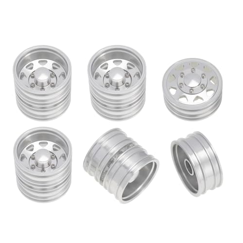 RC Spielzeugautoteile Für Tamiya 1/14 Anhänger Traktor LKW Auto Upgrade Teile 6PCS Rad Reifen Komplettset Metall Vorder- Und Hinterradnabe RC Spielzeugautoteile Für Tamiya 1/14 Anhänger Traktor LKW Auto Upgrade Teile 6PCS Rad Reifen Komplettset Metall Vorder- Und Hinterradnabe von MKIUYVD