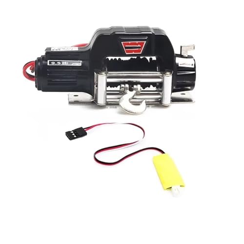 RC Spielzeugautoteile Kompatibel Mit Axial Für SCX10 Für TRAXXAS Für TRX4 D90 1/10 RC Crawler Auto Upgrade Teile Metall Automatische Winde Mit 3CH Steuerkabel(Black) von MKIUYVD