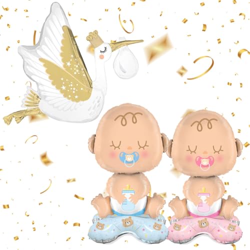 3 Stück Geschlecht Reveal Ballons, Newborn Welcome Party Dekorationen, Jungen und Mädchen Aluminium Ballons, Baby Delivery Bird Aluminium Ballons, Baby's Weekend Party Dekorationen 3 Stück Geschlecht Reveal Ballons, Newborn Welcome Party Dekorationen, Jungen und Mädchen Aluminium Ballons, Baby Delivery Bird Aluminium Ballons, Baby's Weekend Party Dekorationen von MKKZLPN