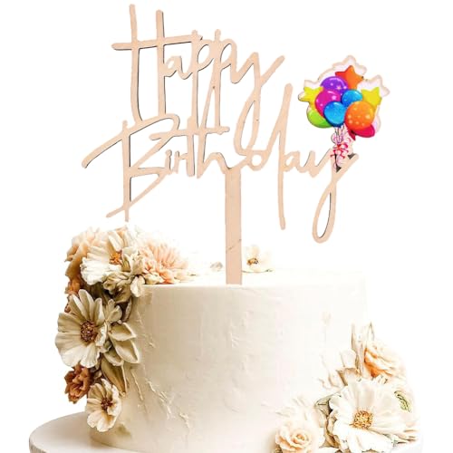 Happy Birthday Tortendeko,Holz Kuchendeko Geburtstag,Wiederverwendbarcake Kuchen Deko,für Mädchen Jungen Frauen Mann,Babyparty Jubiläen Party Dekoration Happy Birthday Tortendeko,Holz Kuchendeko Geburtstag,Wiederverwendbarcake Kuchen Deko,für Mädchen Jungen Frauen Mann,Babyparty Jubiläen Party Dekoration von MKKZLPN