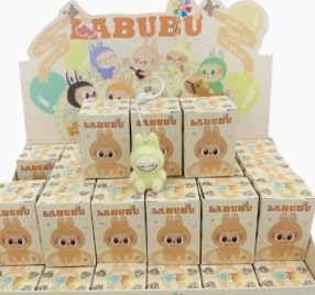Labubu Nette Puppe Anhänger Blind Box, Zweite Generation Sitzende Vinyl Desktop Dekoration Rucksack Zubehör, 3D Cartoon Anime Schlüsselanhänger von MKKZLPN