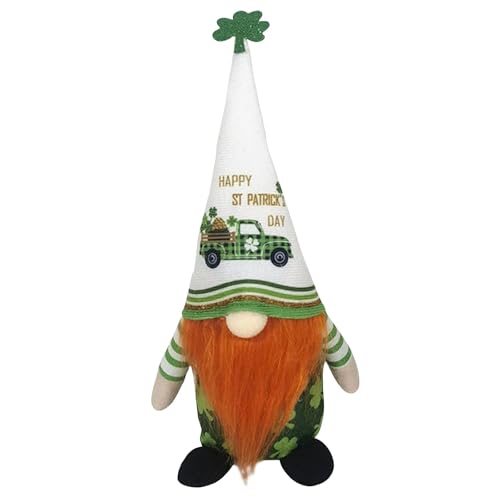 MKKZLPN Plüschzwerg St. Patrick's Day Handgefertigte Plüsch St. Patrick's Day Plüschtier Stehender Plüsch Handgemachte Puppe Fröhliche Irischen Plüschzwerge Geschenke für St. Patrick's Day Party von MKKZLPN