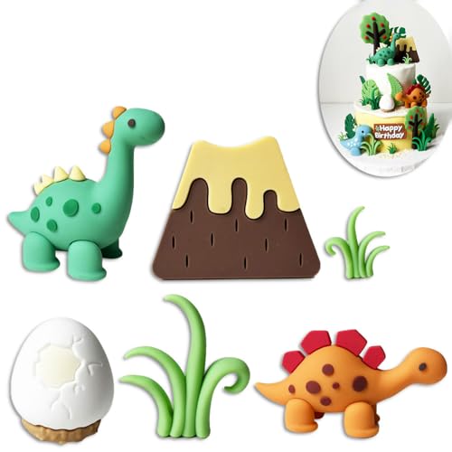 Tortendeko Dino, Dschungel Kuchen Dekorationen, Dinosaurier Cupcake Topper, Dinosaurier Alles Gute zum Geburtstag Cake Topper für Baby Kinder Jungen Party Dekoration von MKKZLPN
