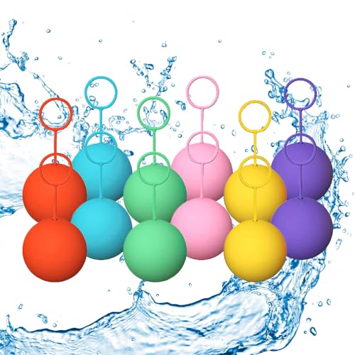 MKNZOME 12 Stück Wiederverwendbare Wasserbomben Selbstschließend, Eine Sekunde Schnellfüller Wasserbomben Set, Wasserspielzeug Pool Spielzeug Strandspielzeug für Sommer MKNZOME 12 Stück Wiederverwendbare Wasserbomben Selbstschließend, Eine Sekunde Schnellfüller Wasserbomben Set, Wasserspielzeug Pool Spielzeug Strandspielzeug für Sommer von MKNZOME
