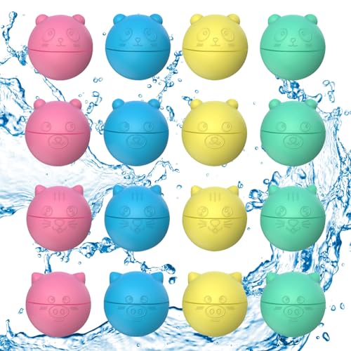 MKNZOME 16 Stück wiederverwendbare Wasserballons, magnetische Wasserballons aus Silikon, nachfüllbare selbstverschließende Wasserbomben Spritzbälle, Poolspielzeug Wasserbälle für Kinder und Erwachsene MKNZOME 16 Stück wiederverwendbare Wasserballons, magnetische Wasserballons aus Silikon, nachfüllbare selbstverschließende Wasserbomben Spritzbälle, Poolspielzeug Wasserbälle für Kinder und Erwachsene von MKNZOME