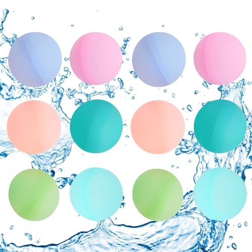 Wasserbomben Wiederverwendbar, MKNZOME 12 Stück Wiederverwendbare Wasserballons Selbstschließend, Wasserspielzeug für den Sommer im Freien für Kinder und Erwachsene,Wasserbomben Geeignet für Kinder Wasserbomben Wiederverwendbar, MKNZOME 12 Stück Wiederverwendbare Wasserballons Selbstschließend, Wasserspielzeug für den Sommer im Freien für Kinder und Erwachsene,Wasserbomben Geeignet für Kinder von MKNZOME