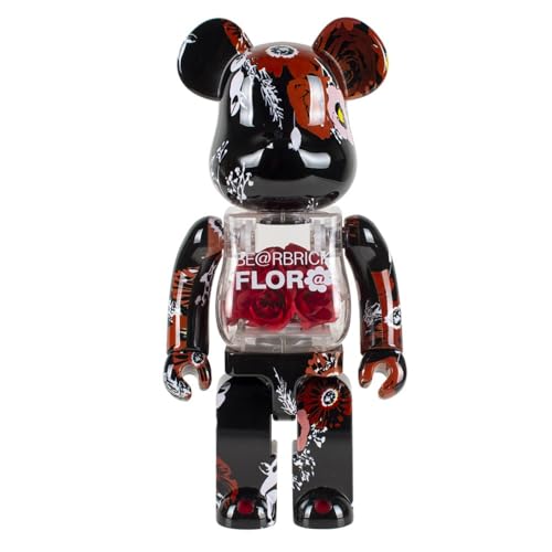 MKOLKGNE Bearbrick 400% gewalttätiger Bär, Wohnzimmer-Dekoration, Puppenmodell, Geschenk, Spielzeug, 28 cm (11 Zoll) (Rote Rose) von MKOLKGNE