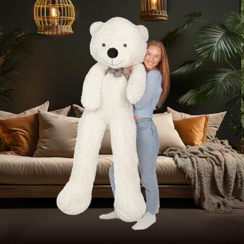 MAKOSAS Teddybär Kuschelig Plüschbär Weiches Spielzeug für Kinder (Weiß, 180cm) MAKOSAS Teddybär Kuschelig Plüschbär Weiches Spielzeug für Kinder (Weiß, 180cm) von MKS