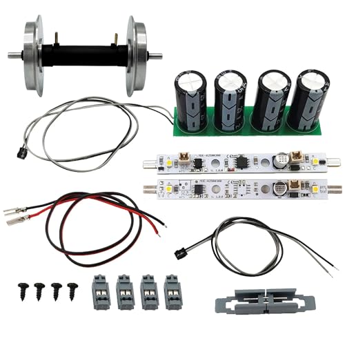 ML-Train Beleuchtungs-Set mit LED-Lichtleiste analog/digital und kugelgelagertem Radsatz - Für die Innenbeleuchtung in Personenwagen und Gebäuden - Gartenbahn Spur G Zubehör (Lange Wagen) von ML-Train