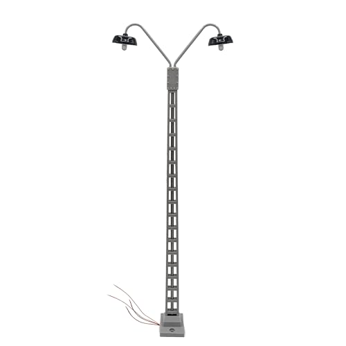 ML-Train Gittermast Bogenlampen - 1 armig & 2 armig je grau & grün für LGB-Anlagen Modelbahn - Gartenbahn Spur G (2 armig grau) von ML-Train