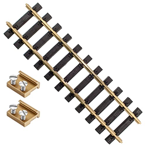 ML-Train Gleis gerade 30 cm mit Messing Schraub-Verbindern - 1 Stück - mit Allen Spur G Gleissystemen kombinierbar von ML-Train