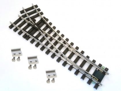 Weiche rechts vernickelt R3 R 120 cm mit Schienenverbinder für Gleisbau - Gartenbahn Spur-G von ML-Train