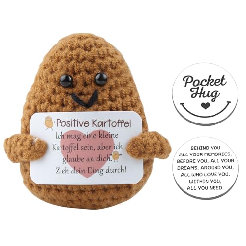 MLABINYA Pocket Hug Positive Kartoffel,Kreative Strickwolle Kartoffel Puppe mit Positiver Energiekarte und Kleine Glücksbringer für Mutmacher,Gute Besserung und Einschulung Geschenk MLABINYA Pocket Hug Positive Kartoffel,Kreative Strickwolle Kartoffel Puppe mit Positiver Energiekarte und Kleine Glücksbringer für Mutmacher,Gute Besserung und Einschulung Geschenk von MLABINYA