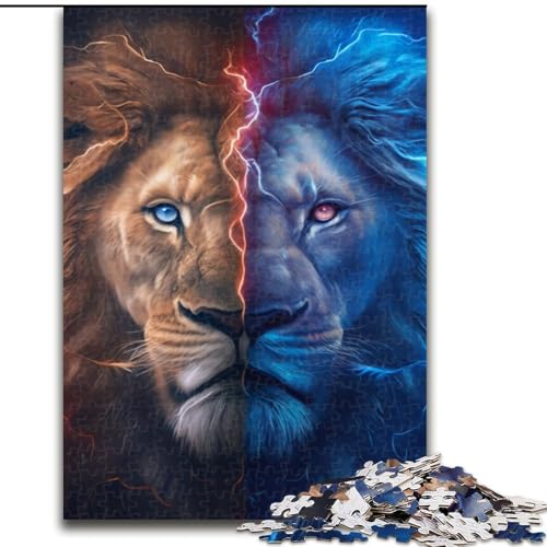 1000-Teile-Puzzle für Erwachsene, Fantasy-Löwe, aus Holz, hochschwieriges Denkspiel für Jugendliche, 50x75cm, für Teenager und Familienspaß 1000-Teile-Puzzle für Erwachsene, Fantasy-Löwe, aus Holz, hochschwieriges Denkspiel für Jugendliche, 50x75cm, für Teenager und Familienspaß von MLADSOEHK