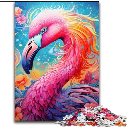 1000-Teile-Puzzle für Erwachsene, Flamingo, aus Holz, hochschwieriges Denkspiel für Jugendliche, 50x75cm, für Teenager und Familienspaß 1000-Teile-Puzzle für Erwachsene, Flamingo, aus Holz, hochschwieriges Denkspiel für Jugendliche, 50x75cm, für Teenager und Familienspaß von MLADSOEHK