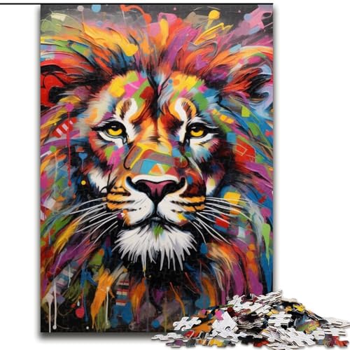 1000-Teile-Puzzle für Erwachsene, Löwe, aus Holz, hochschwieriges Denkspiel für Jugendliche, 50x75cm, für Teenager und Familienspaß 1000-Teile-Puzzle für Erwachsene, Löwe, aus Holz, hochschwieriges Denkspiel für Jugendliche, 50x75cm, für Teenager und Familienspaß von MLADSOEHK