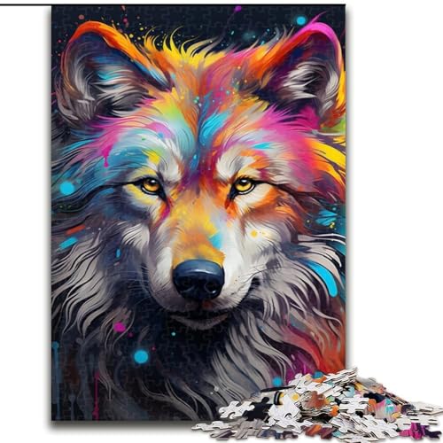 1000-teiliges Puzzle „Wolf“ aus Holz, kompliziertes Design für Teenager, DIY-Dekor und gehirnfördernder Spaß, 50x75cm, DIY-Kunstdekor von MLADSOEHK