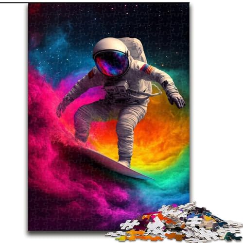 1000-teiliges Puzzle für Erwachsene, Astronauten-Surfen, Stressabbau, schwierige Herausforderung, Wichtelgeschenke für Kinder ab 14 Jahren (Größe 50x75cm) von MLADSOEHK