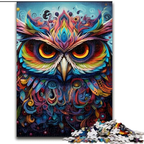 1000-teiliges Puzzle für Erwachsene, Bunte Eule, aus Holz, schwieriges Denkspiel für Jugendliche, 50x75cm, Lernspielzeug für Jugendliche, Heimbüro-Dekor 1000-teiliges Puzzle für Erwachsene, Bunte Eule, aus Holz, schwieriges Denkspiel für Jugendliche, 50x75cm, Lernspielzeug für Jugendliche, Heimbüro-Dekor von MLADSOEHK