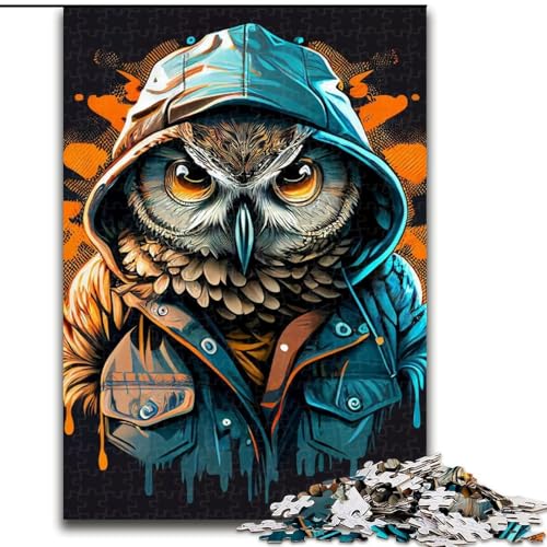 1000-teiliges Puzzle für Erwachsene, Eule, Stressabbau, schwierige Herausforderung, Wichtelgeschenke für Kinder ab 14 Jahren (Größe 50x75cm) von MLADSOEHK