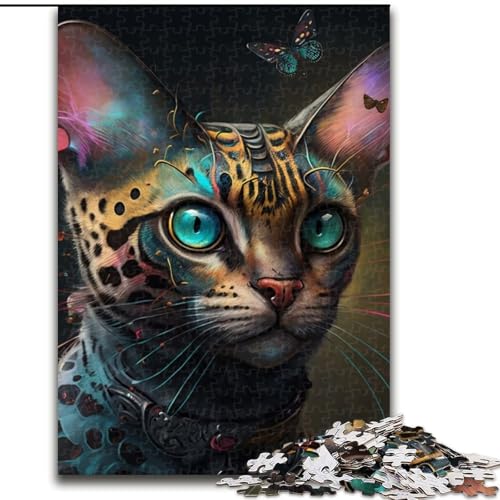 1000-teiliges Puzzle für Erwachsene, Fantasiekatze aus Holz, für Jugendliche ab 14 Jahren, Heimdekoration, 50x75cm, als Geburtstags-, Urlaubs-, Weihnachts- und Halloweengeschenk 1000-teiliges Puzzle für Erwachsene, Fantasiekatze aus Holz, für Jugendliche ab 14 Jahren, Heimdekoration, 50x75cm, als Geburtstags-, Urlaubs-, Weihnachts- und Halloweengeschenk von MLADSOEHK