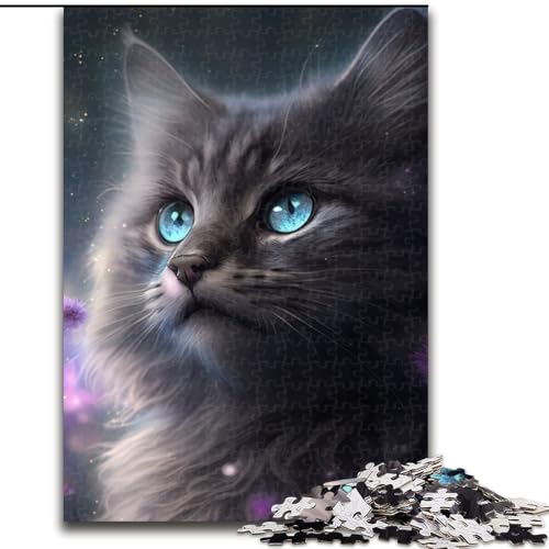 1000-teiliges Puzzle für Erwachsene, Fantasiekatze aus Holz, hochschwieriges Denkspiel für Jugendliche, 50x75cm, Lernspielzeug für Jugendliche, Heimbüro-Dekor 1000-teiliges Puzzle für Erwachsene, Fantasiekatze aus Holz, hochschwieriges Denkspiel für Jugendliche, 50x75cm, Lernspielzeug für Jugendliche, Heimbüro-Dekor von MLADSOEHK