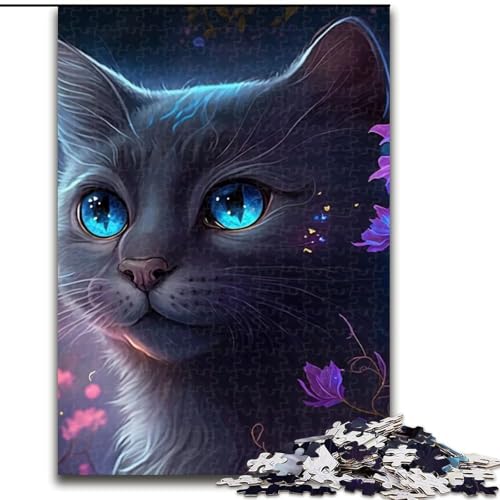 1000-teiliges Puzzle für Erwachsene, Fantasiekatze aus Holz, hochschwieriges Denkspiel für Jugendliche, 50x75cm, Lernspielzeug für Jugendliche, Heimbüro-Dekor von MLADSOEHK