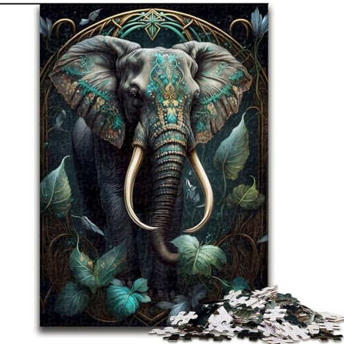 1000-teiliges Puzzle für Erwachsene, Fantasiewelt-Elefanten-Puzzle, anspruchsvolles Denkspiel für Teenager, perfekt als Heimdekoration oder Geschenk (Größe: 26x38cm) von MLADSOEHK