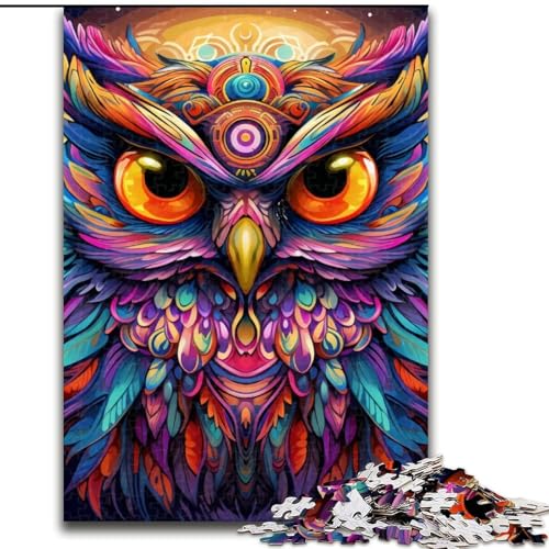 1000-teiliges Puzzle für Erwachsene, Fantasy-Kunst-Eule aus Holz, hochschwieriges Denkspiel für Jugendliche, 50x75cm, für Teenager und Familienspaß 1000-teiliges Puzzle für Erwachsene, Fantasy-Kunst-Eule aus Holz, hochschwieriges Denkspiel für Jugendliche, 50x75cm, für Teenager und Familienspaß von MLADSOEHK